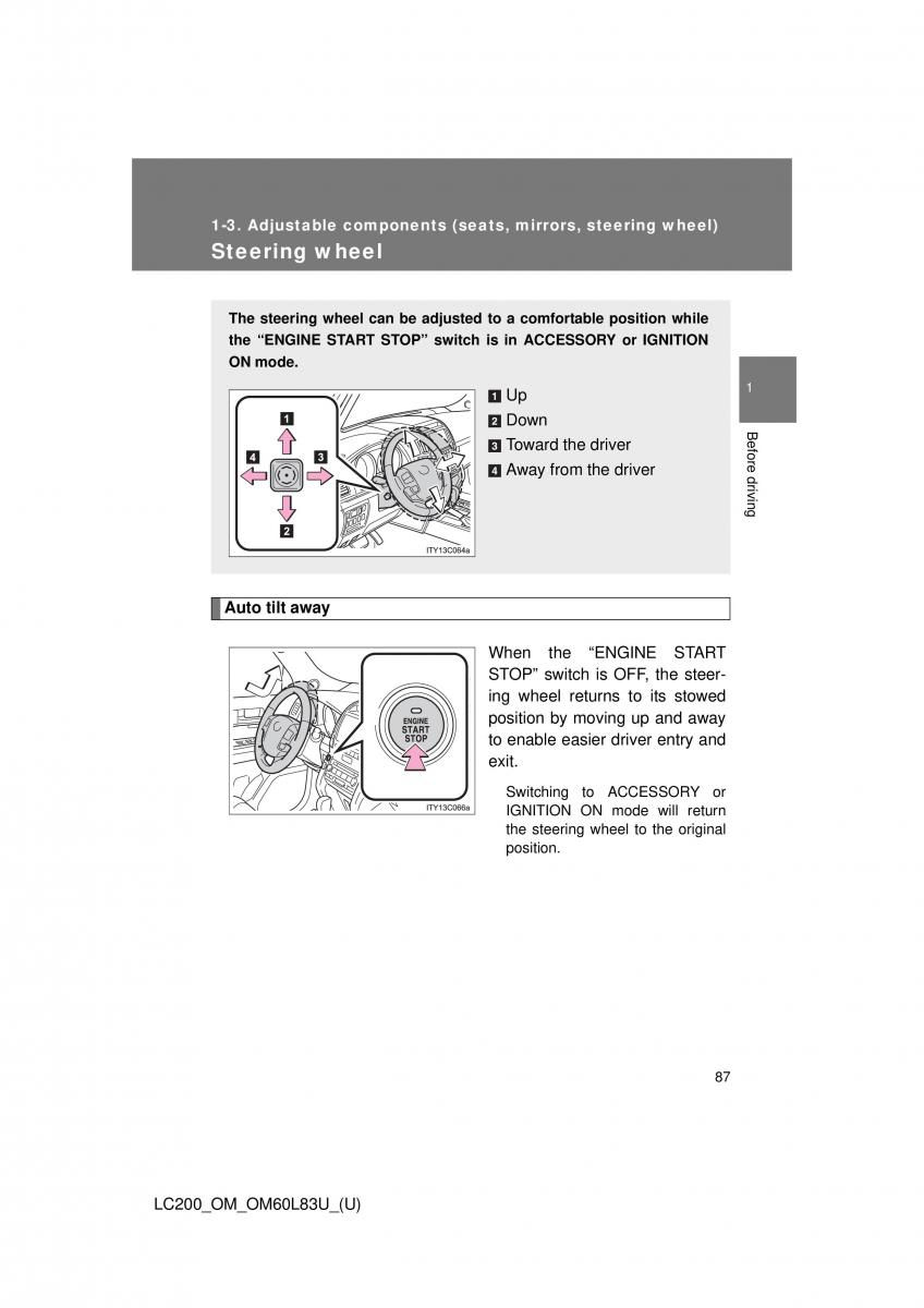 Toyota Land Cruiser J200 owners manual / page 87