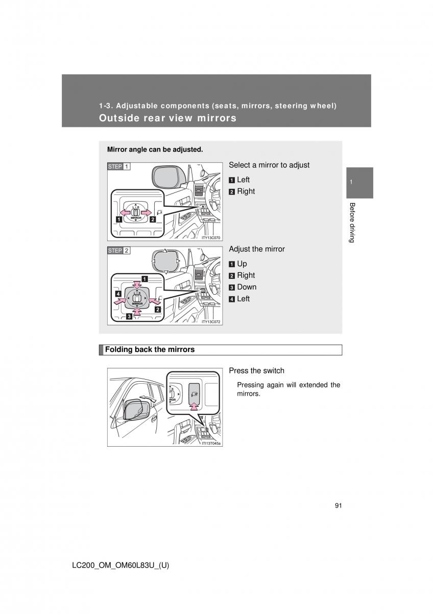 Toyota Land Cruiser J200 owners manual / page 91