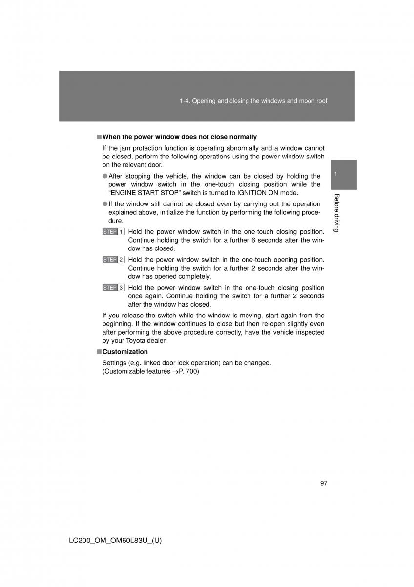 Toyota Land Cruiser J200 owners manual / page 97