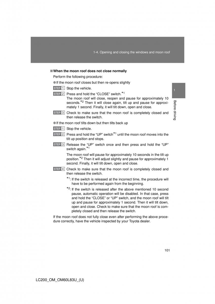 Toyota Land Cruiser J200 owners manual / page 101