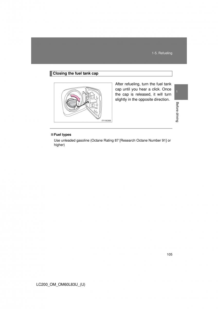 Toyota Land Cruiser J200 owners manual / page 105