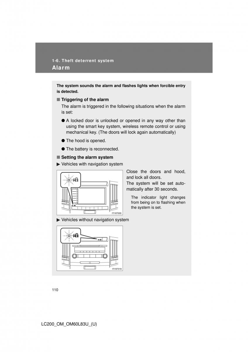 Toyota Land Cruiser J200 owners manual / page 110