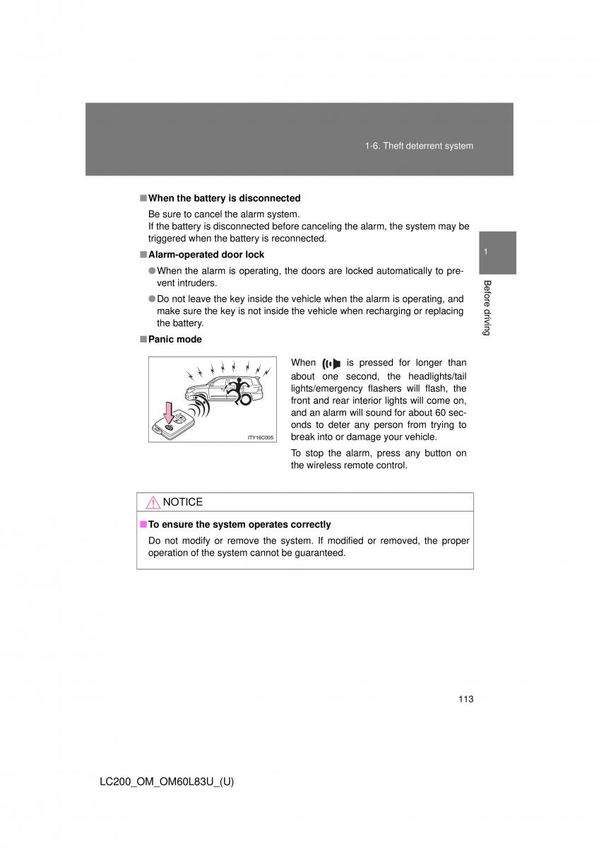 Toyota Land Cruiser J200 owners manual / page 113