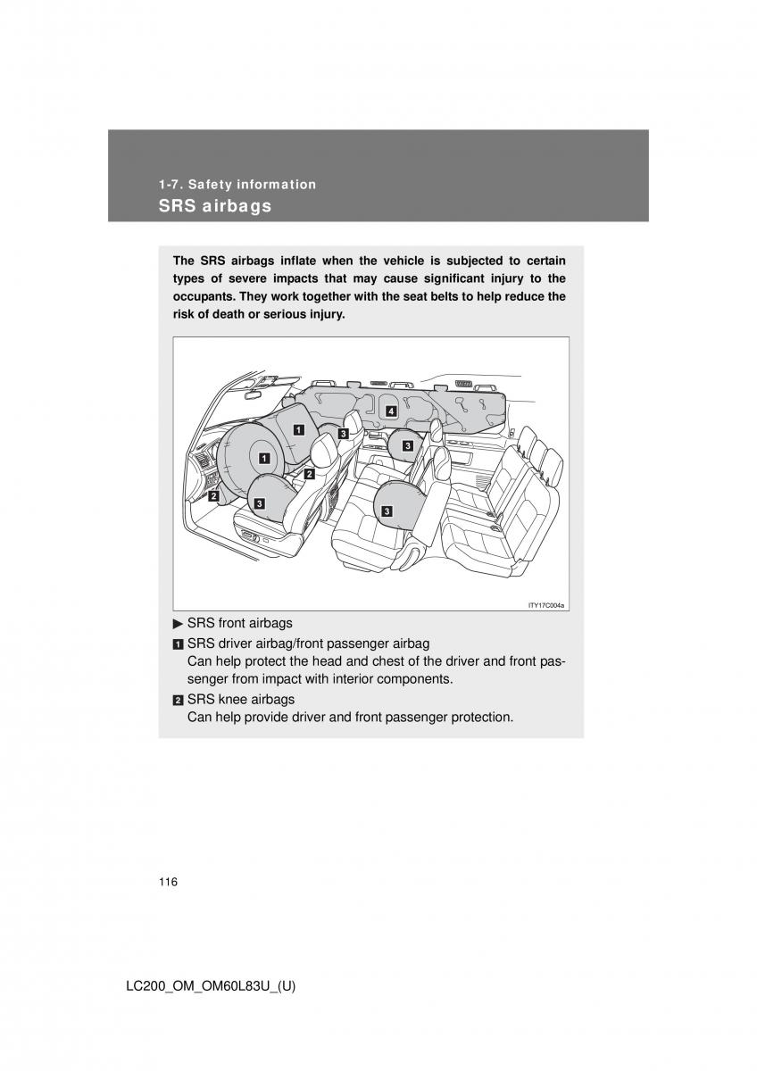 Toyota Land Cruiser J200 owners manual / page 116