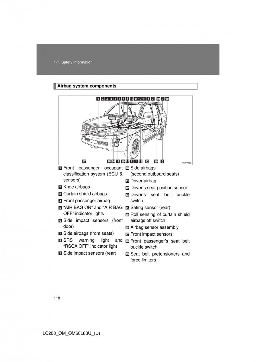 Toyota Land Cruiser J200 owners manual / page 118