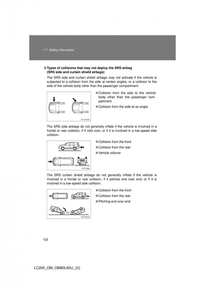 Toyota Land Cruiser J200 owners manual / page 122