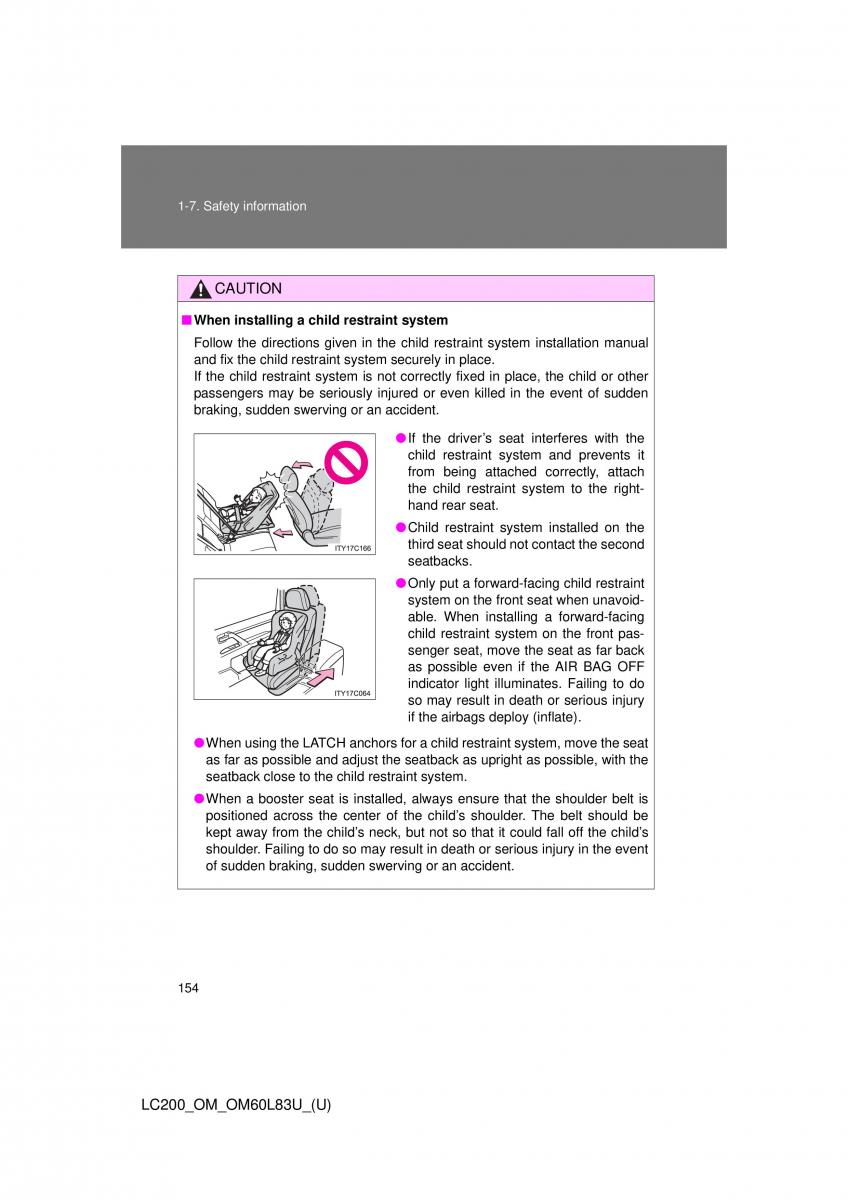 Toyota Land Cruiser J200 owners manual / page 154