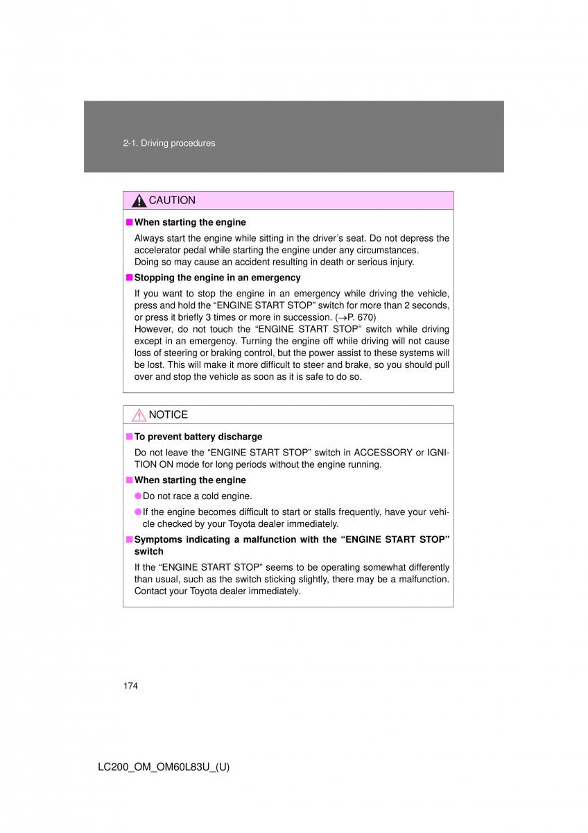 Toyota Land Cruiser J200 owners manual / page 174