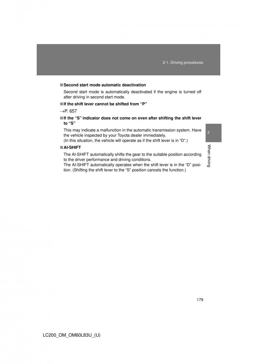 Toyota Land Cruiser J200 owners manual / page 179