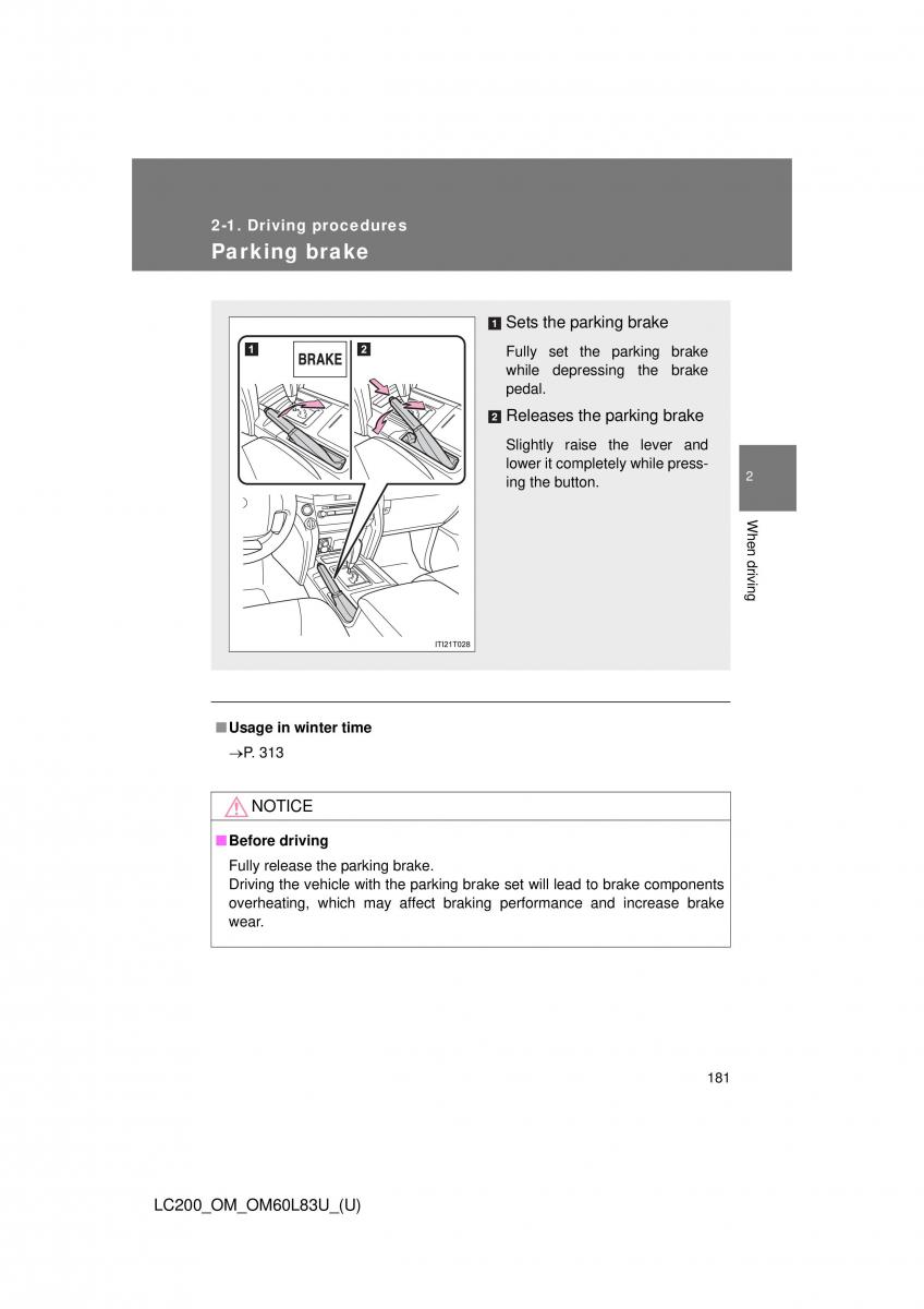 Toyota Land Cruiser J200 owners manual / page 181