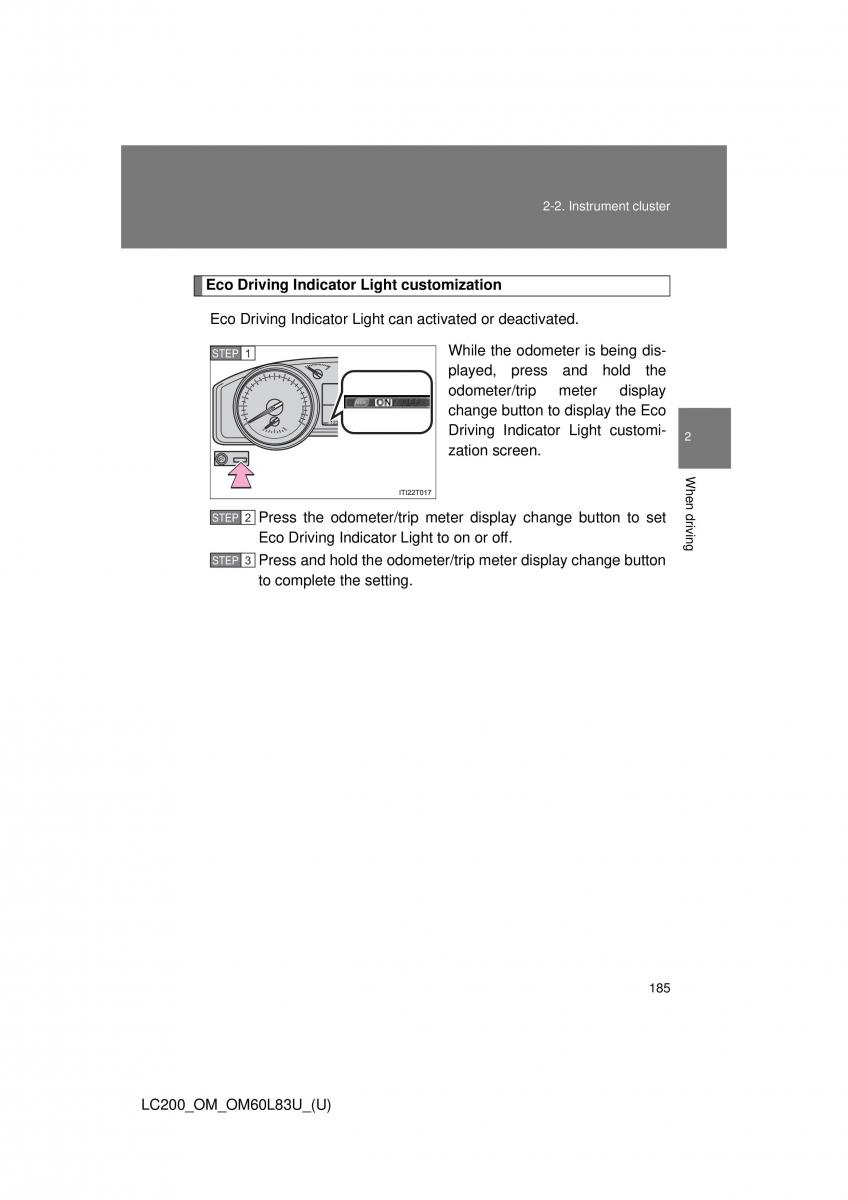 Toyota Land Cruiser J200 owners manual / page 185