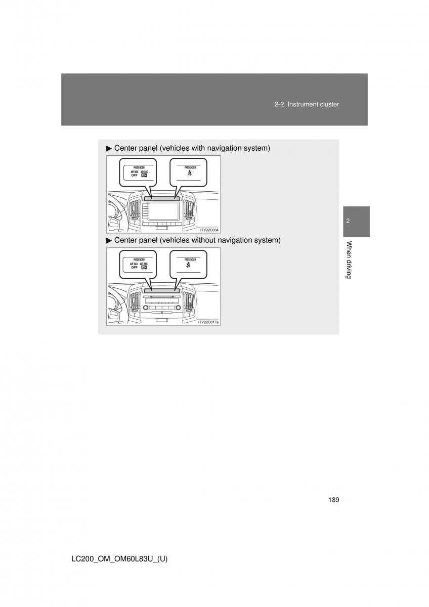 Toyota Land Cruiser J200 owners manual / page 189