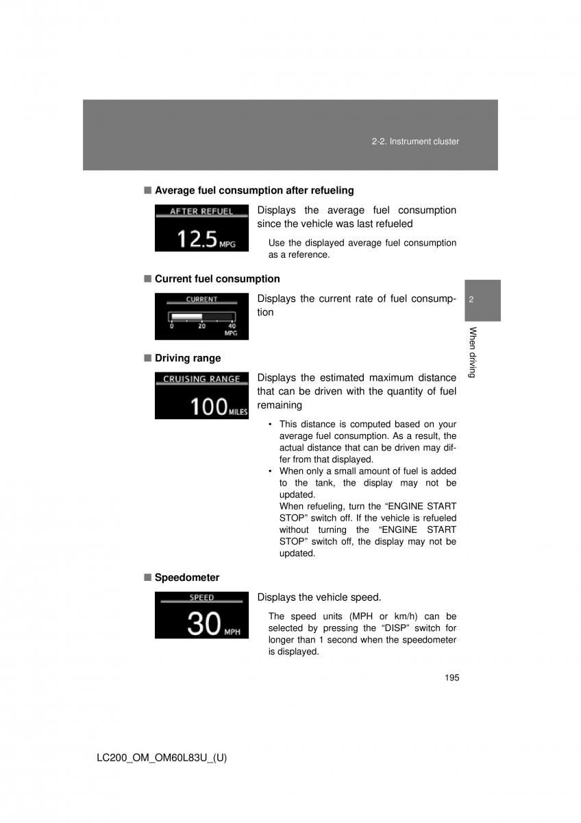 Toyota Land Cruiser J200 owners manual / page 195