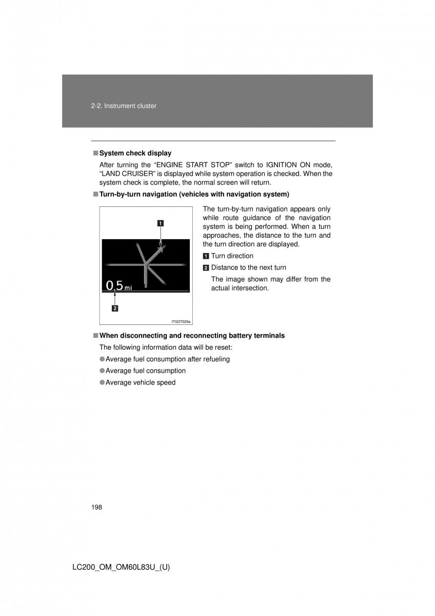 Toyota Land Cruiser J200 owners manual / page 198