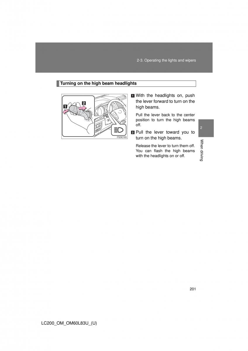 Toyota Land Cruiser J200 owners manual / page 201