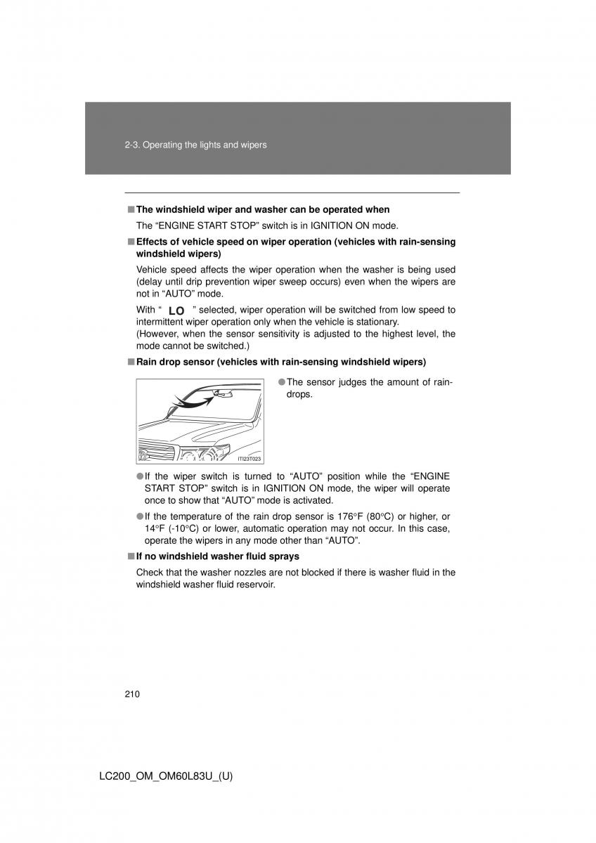 Toyota Land Cruiser J200 owners manual / page 210