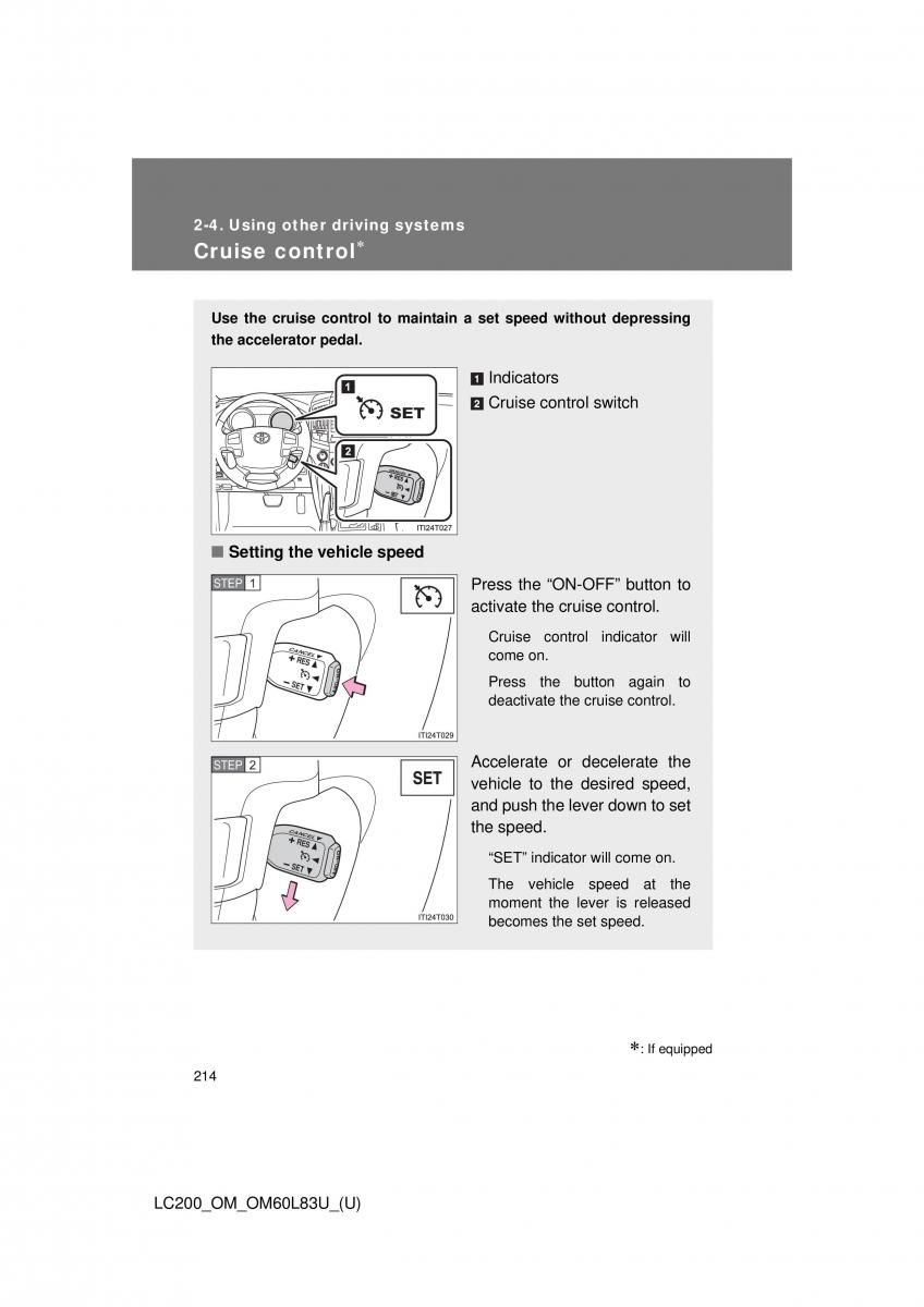 Toyota Land Cruiser J200 owners manual / page 214