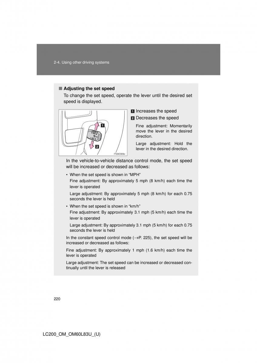 Toyota Land Cruiser J200 owners manual / page 220