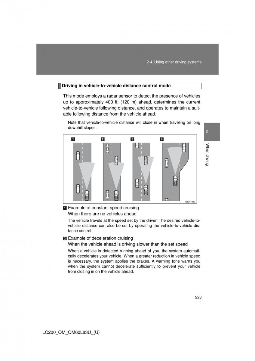 Toyota Land Cruiser J200 owners manual / page 223