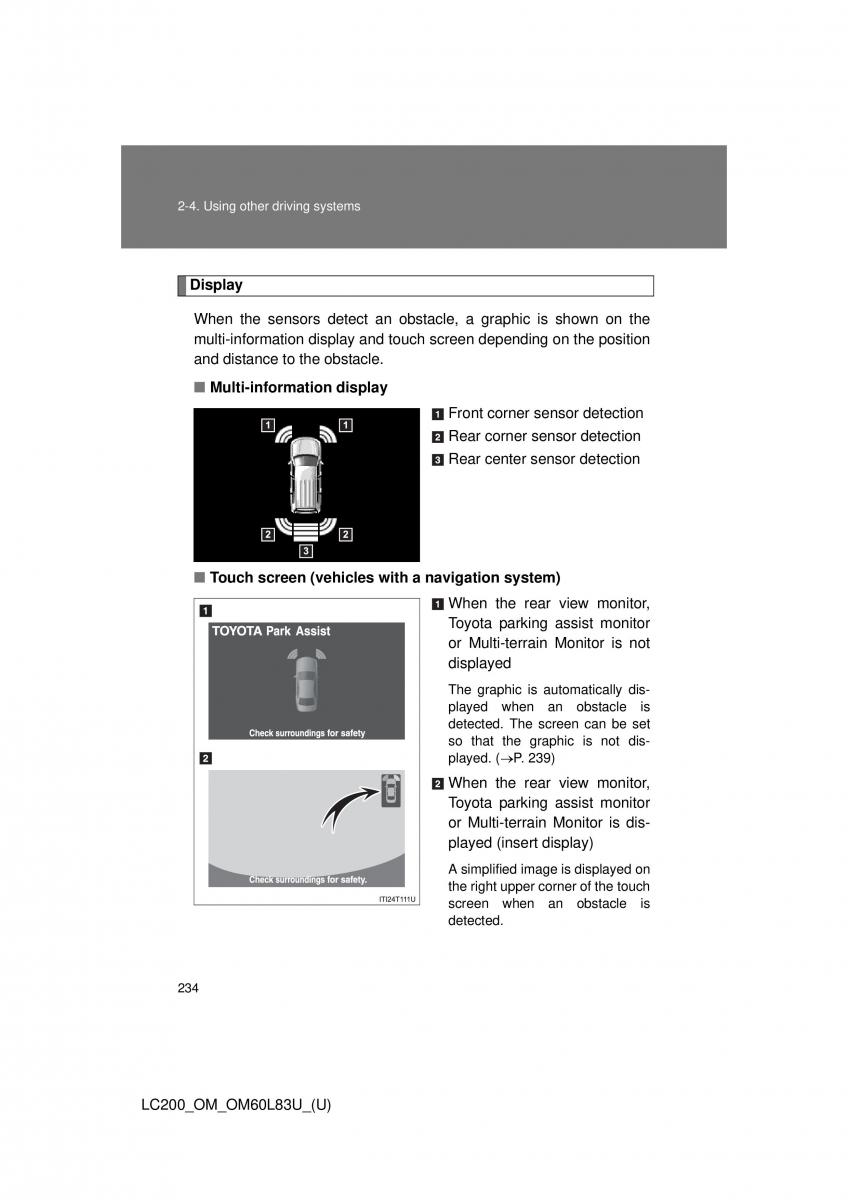 Toyota Land Cruiser J200 owners manual / page 234