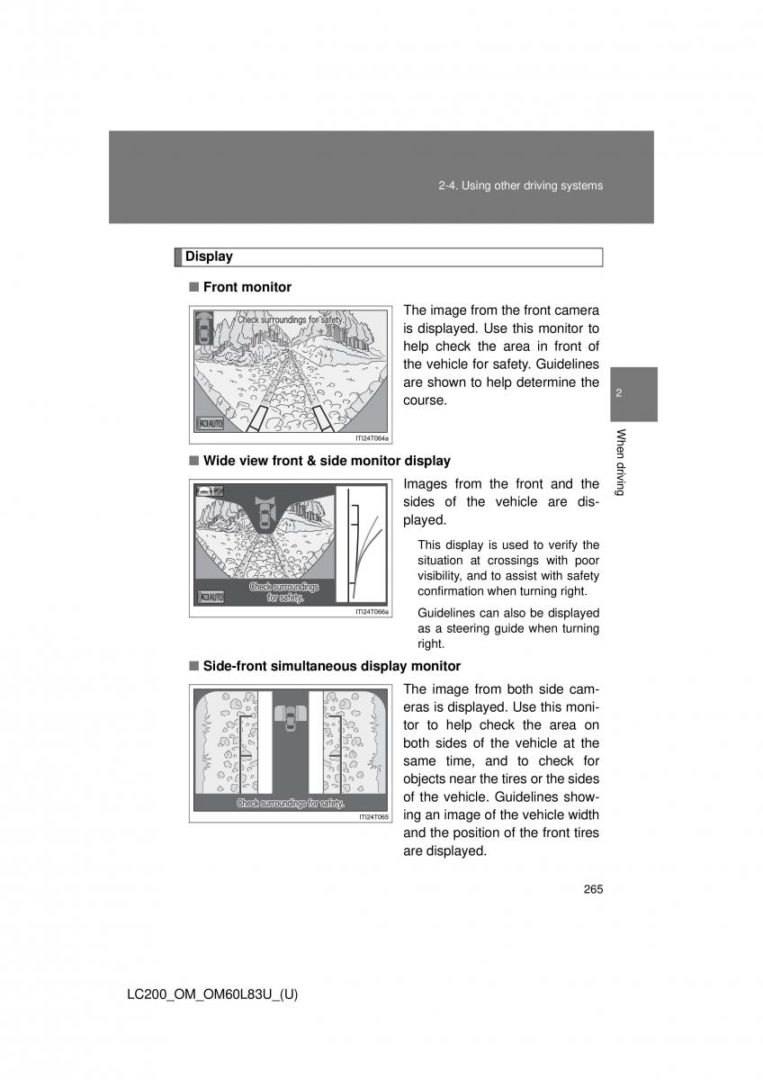 Toyota Land Cruiser J200 owners manual / page 265