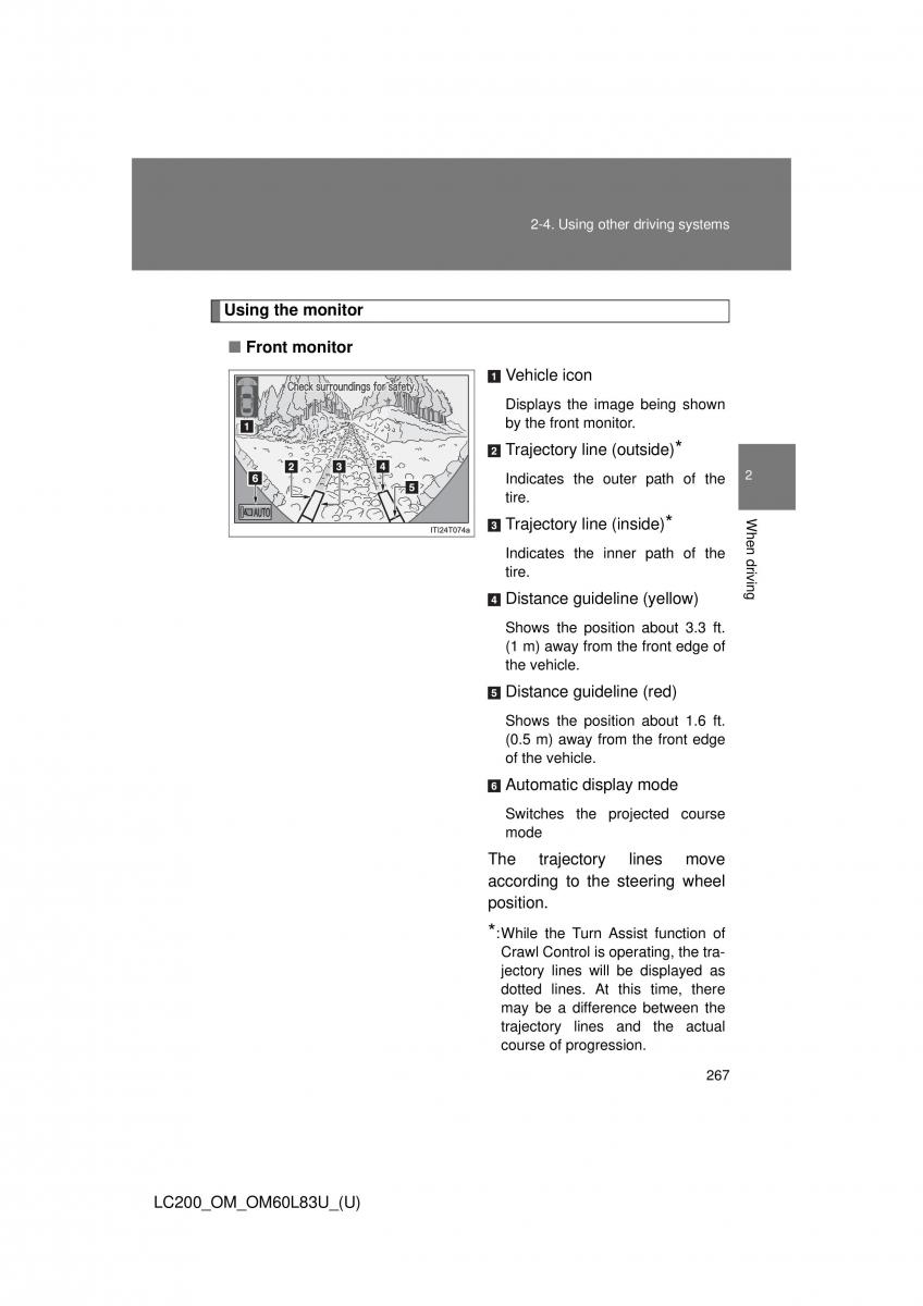 Toyota Land Cruiser J200 owners manual / page 267