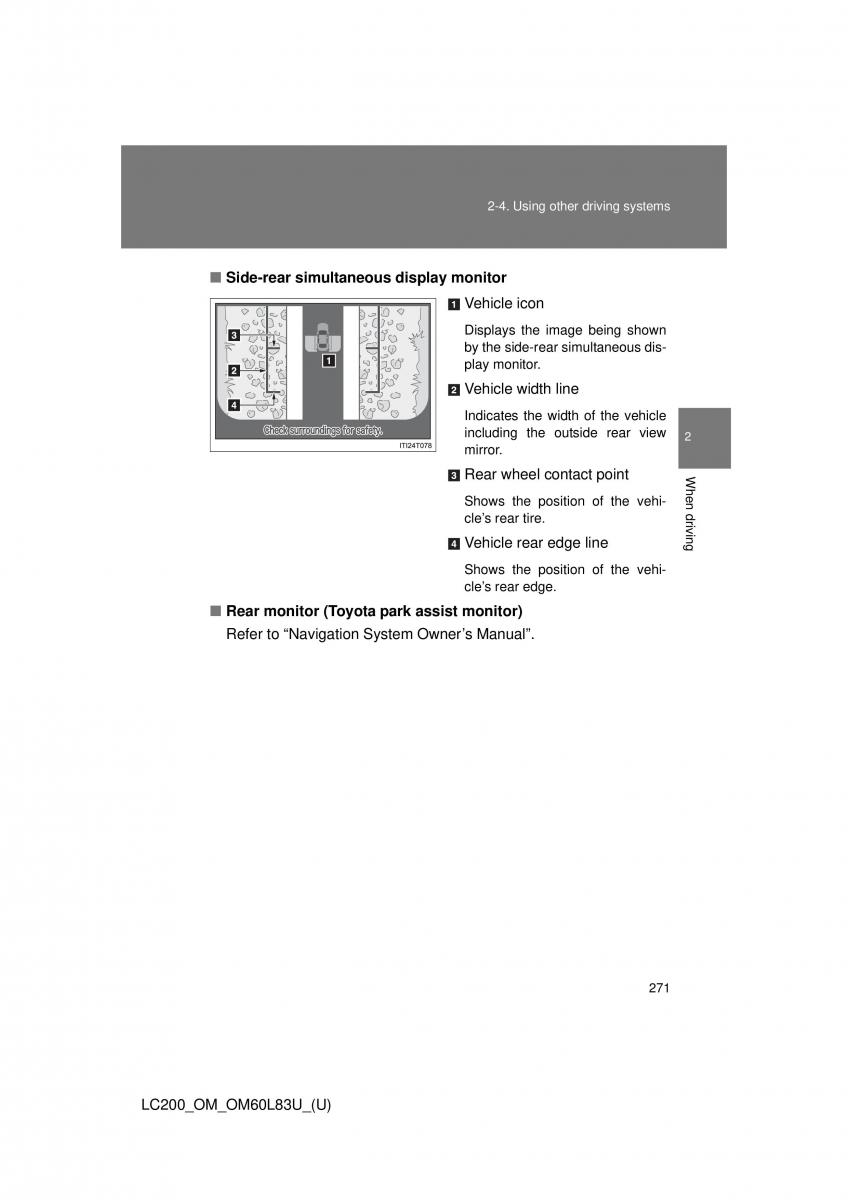 Toyota Land Cruiser J200 owners manual / page 271