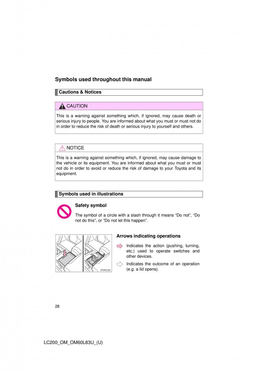 Toyota Land Cruiser J200 owners manual / page 28