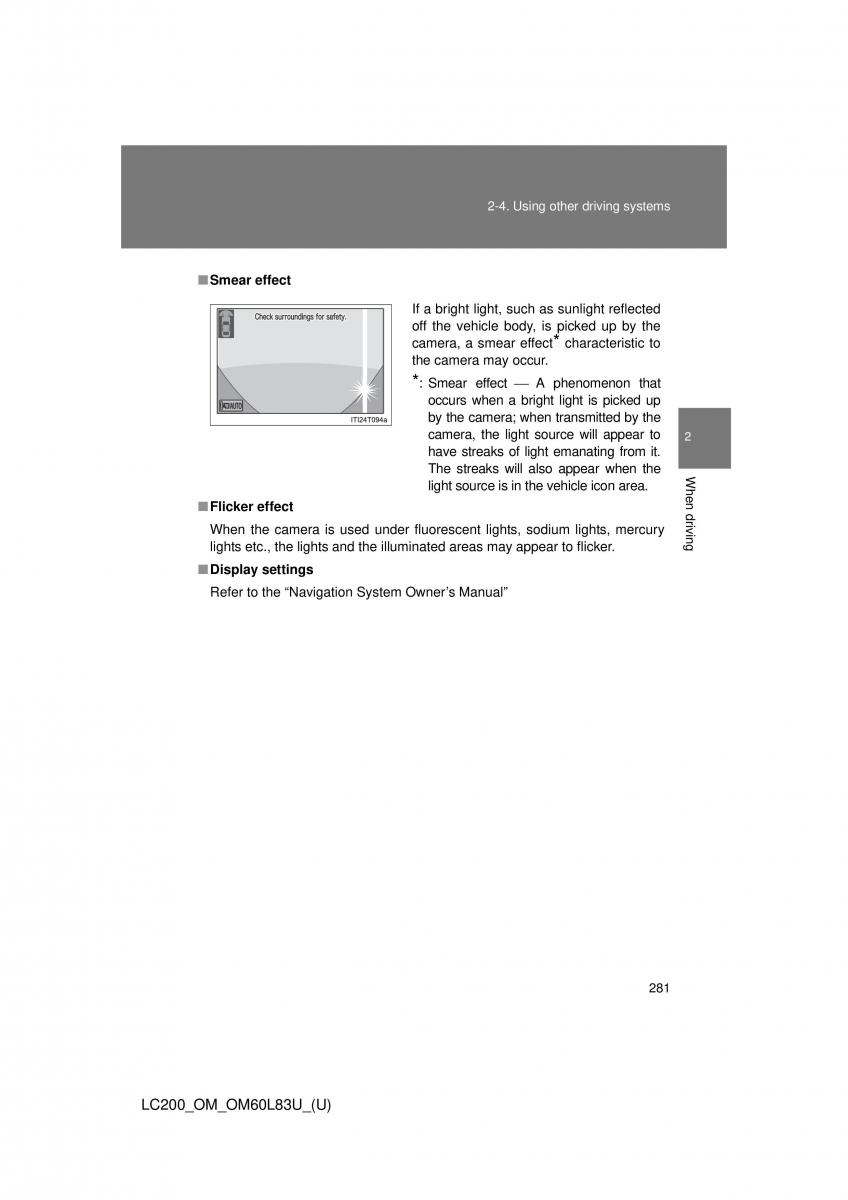 Toyota Land Cruiser J200 owners manual / page 281