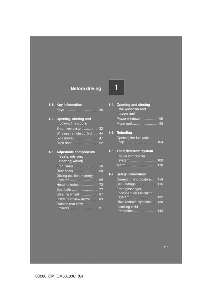 Toyota Land Cruiser J200 owners manual / page 29