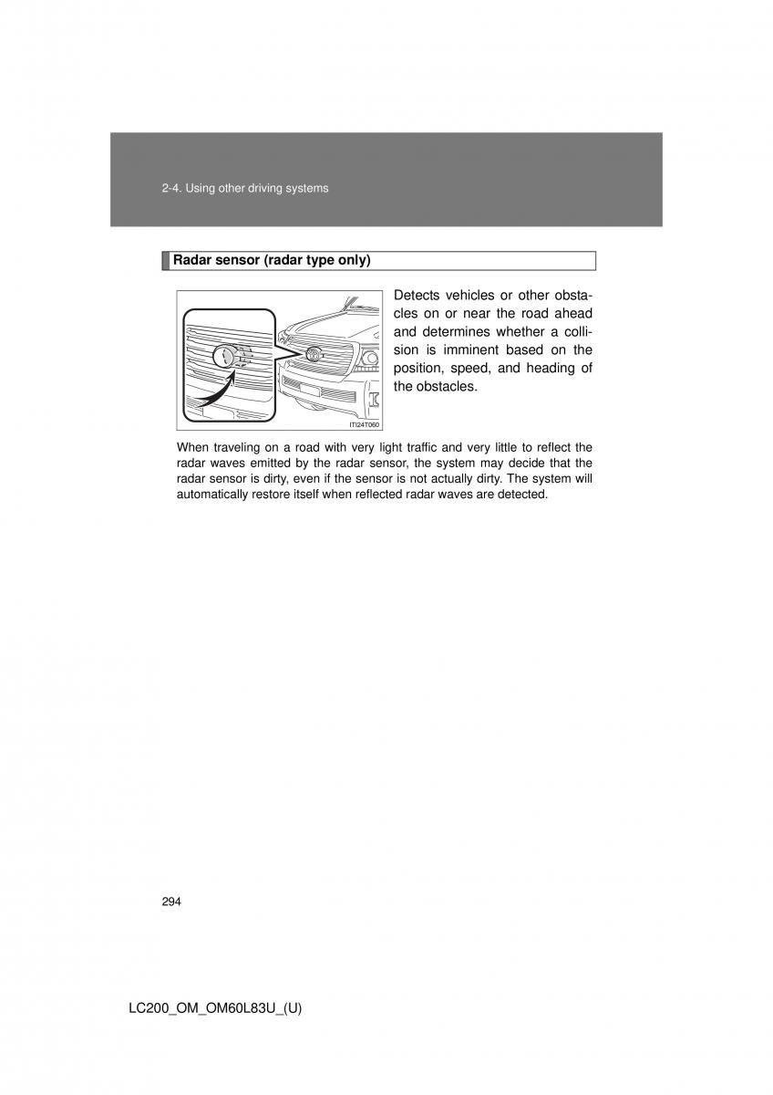 Toyota Land Cruiser J200 owners manual / page 294