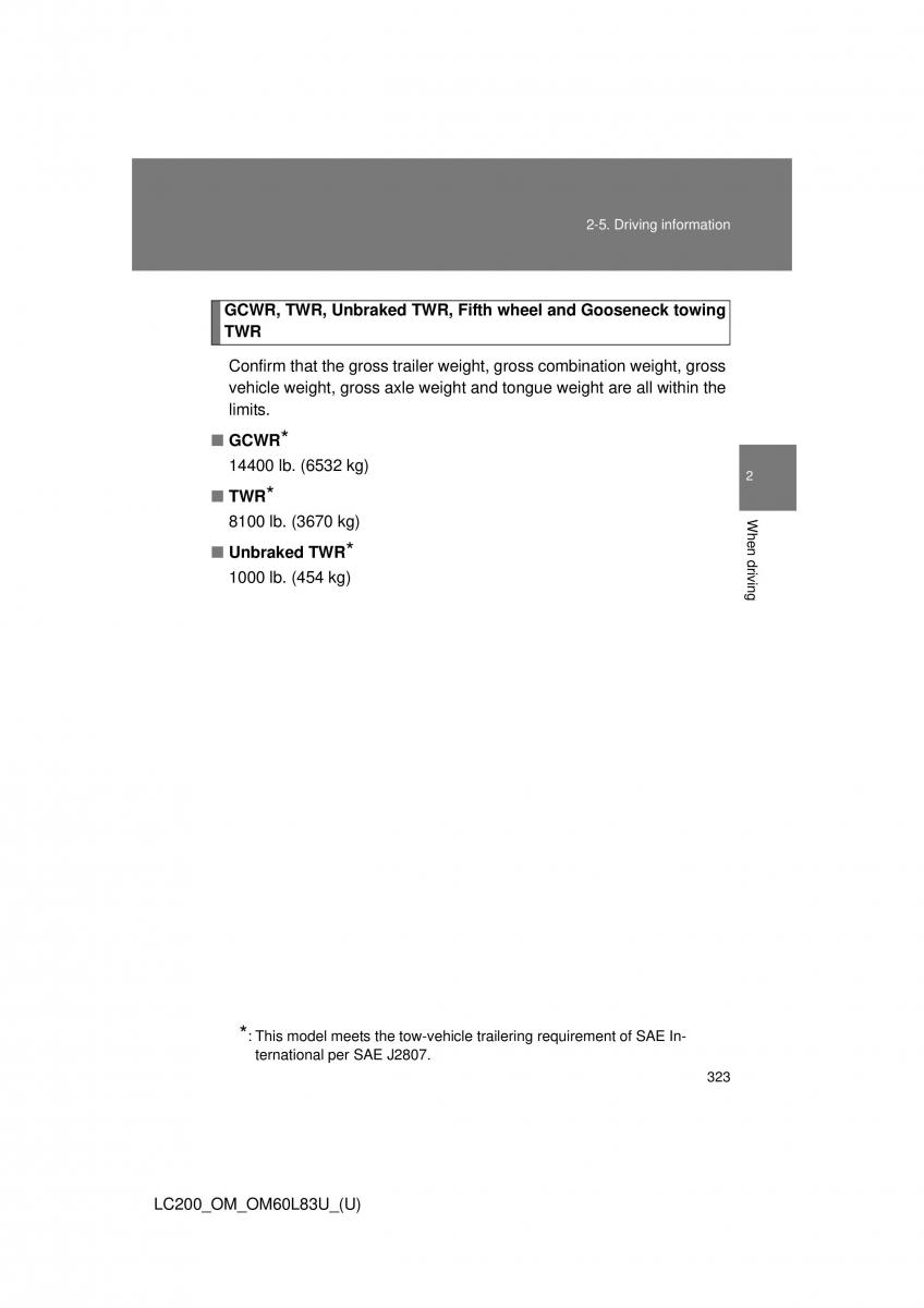 Toyota Land Cruiser J200 owners manual / page 323