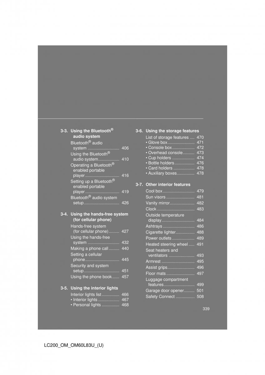 Toyota Land Cruiser J200 owners manual / page 339