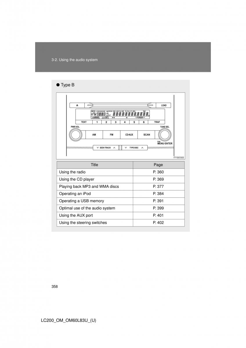 Toyota Land Cruiser J200 owners manual / page 358