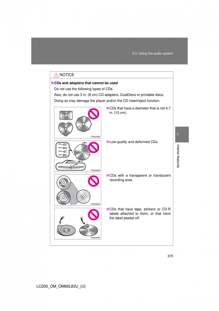 Toyota Land Cruiser J200 owners manual / page 375