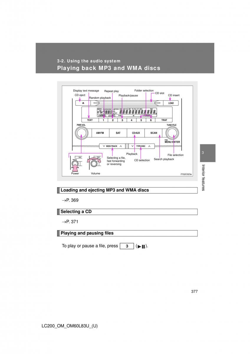 Toyota Land Cruiser J200 owners manual / page 377