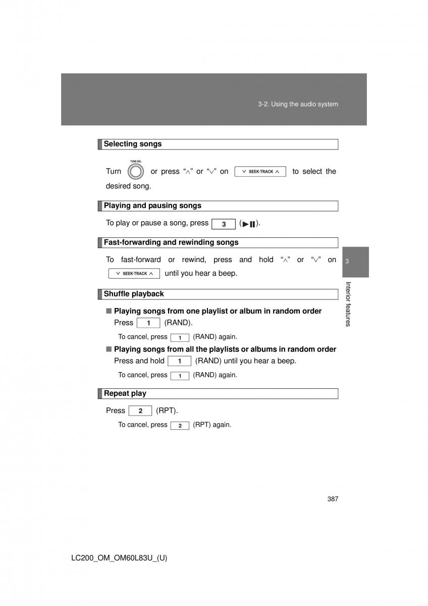 Toyota Land Cruiser J200 owners manual / page 387