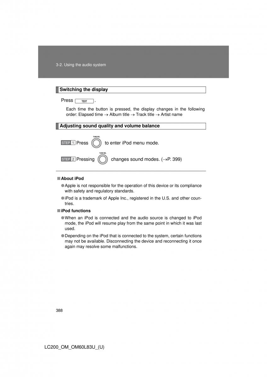 Toyota Land Cruiser J200 owners manual / page 388