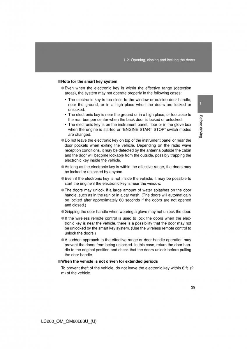 Toyota Land Cruiser J200 owners manual / page 39