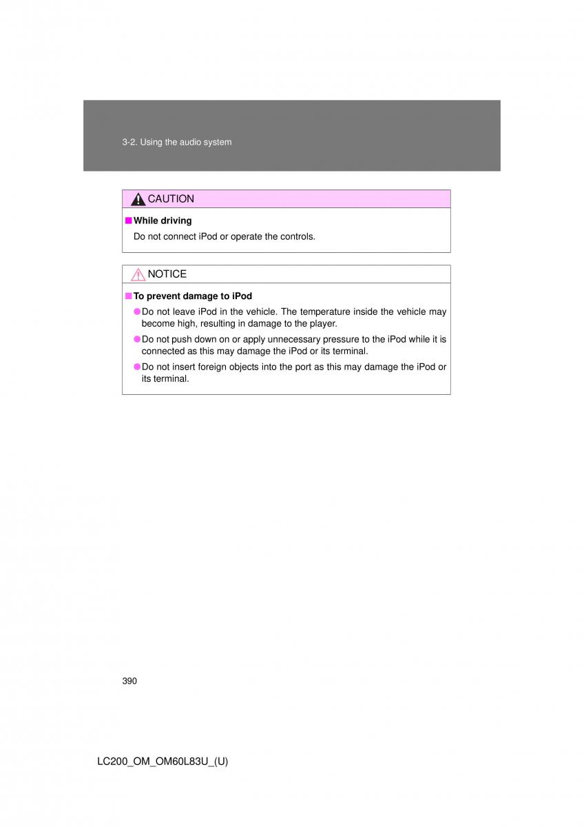 Toyota Land Cruiser J200 owners manual / page 390