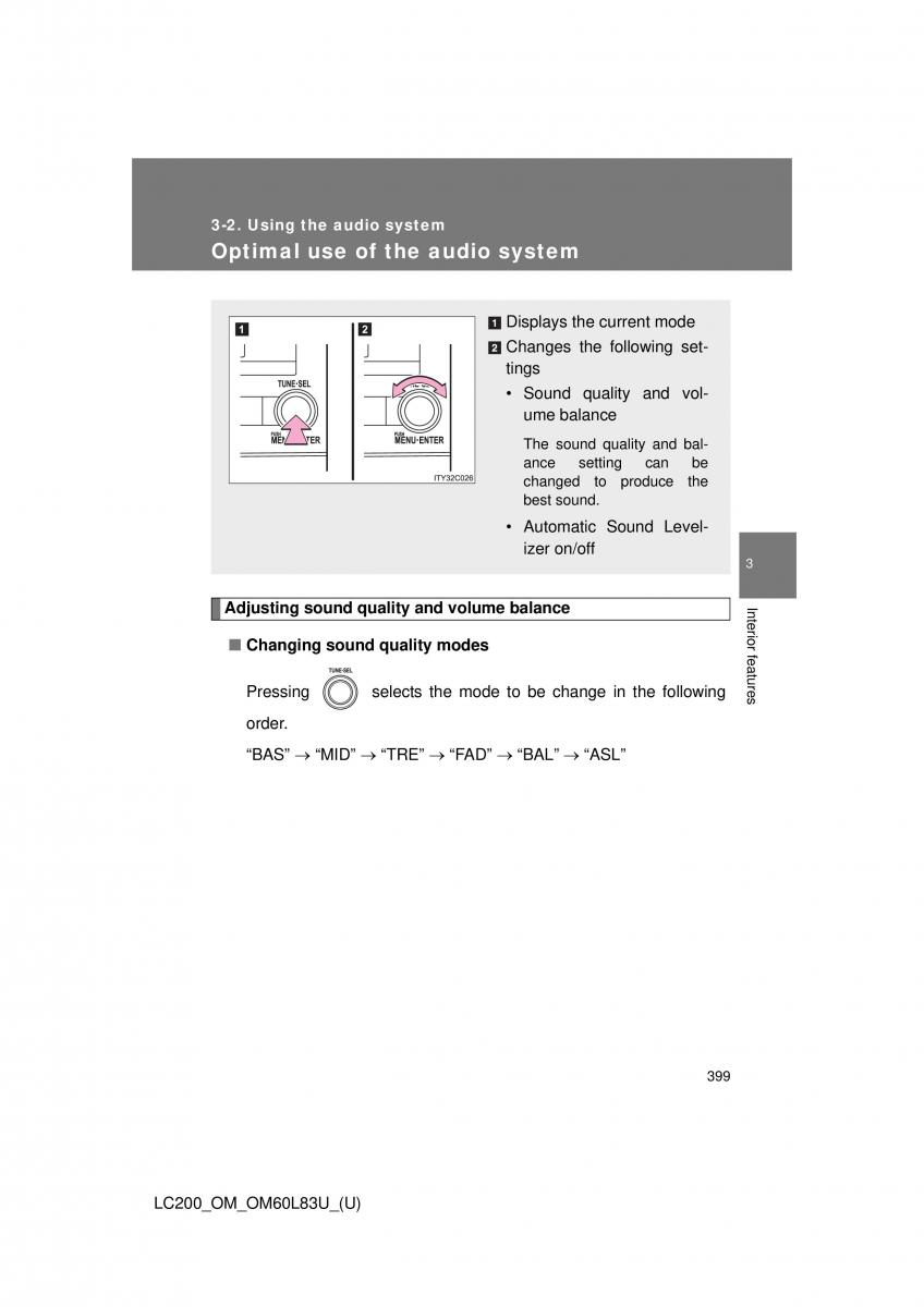 Toyota Land Cruiser J200 owners manual / page 399