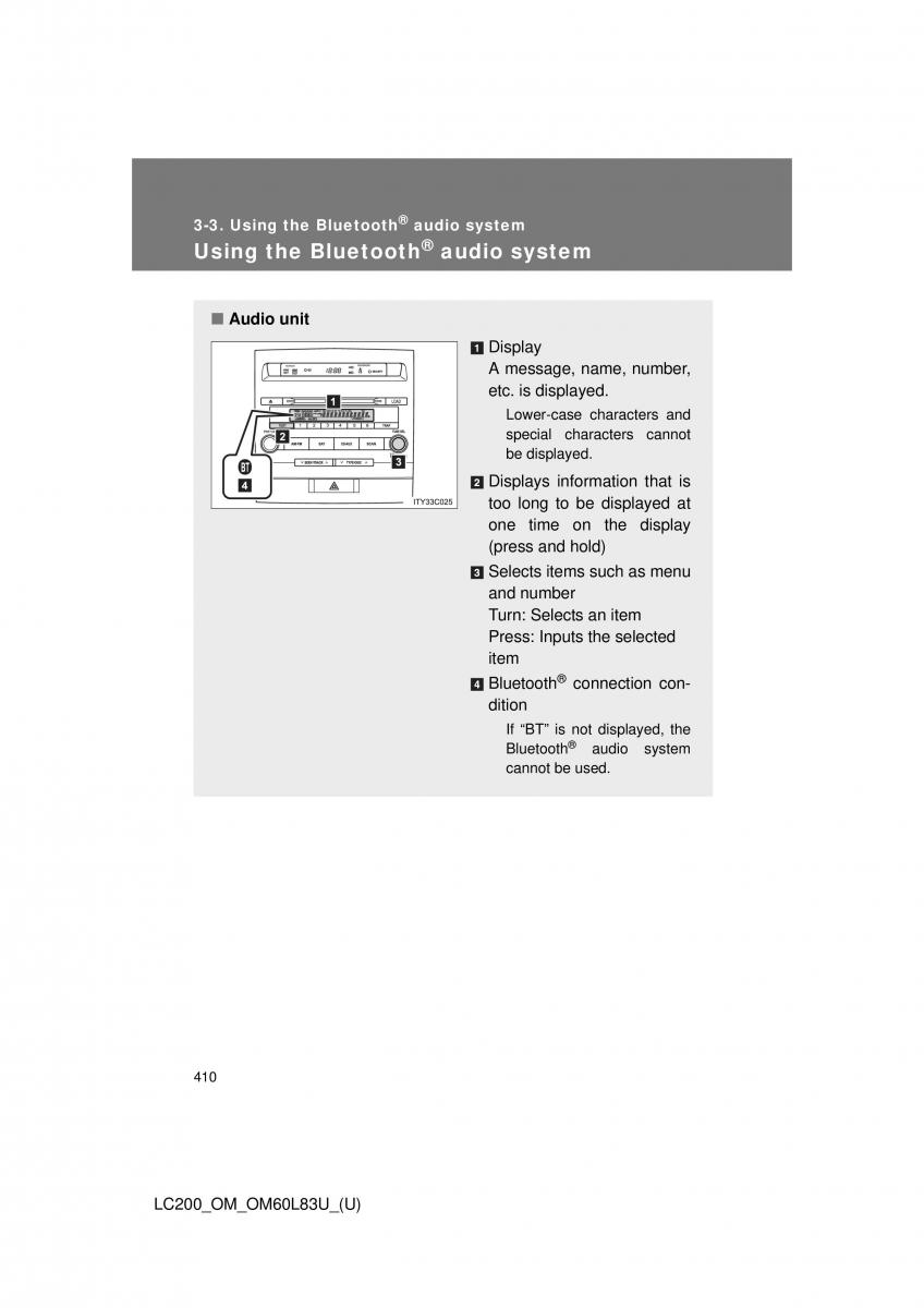 Toyota Land Cruiser J200 owners manual / page 410