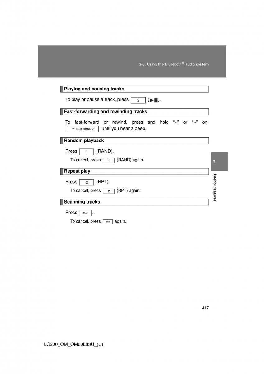 Toyota Land Cruiser J200 owners manual / page 417