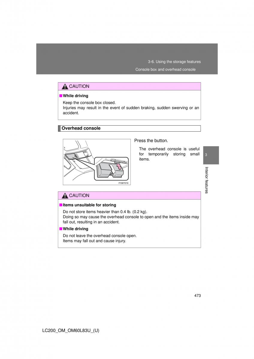 Toyota Land Cruiser J200 owners manual / page 473