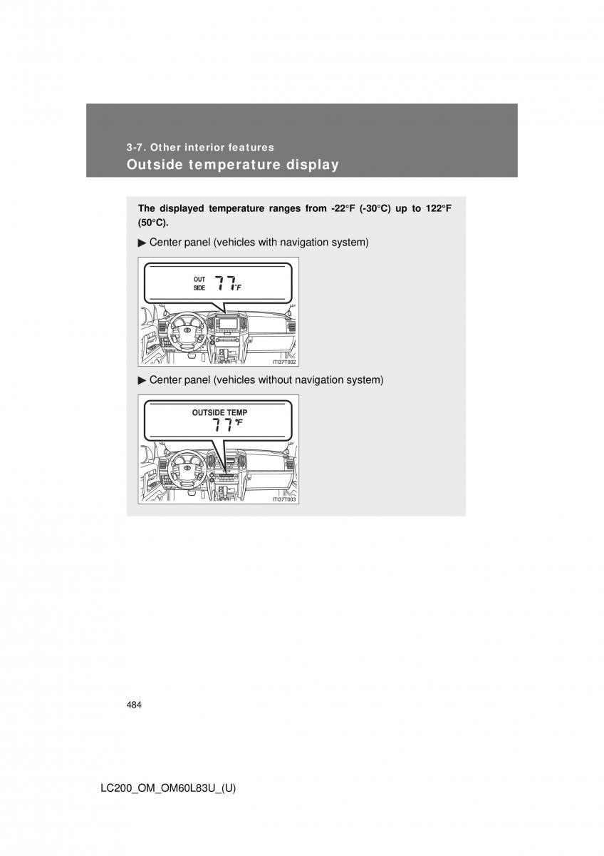 Toyota Land Cruiser J200 owners manual / page 484