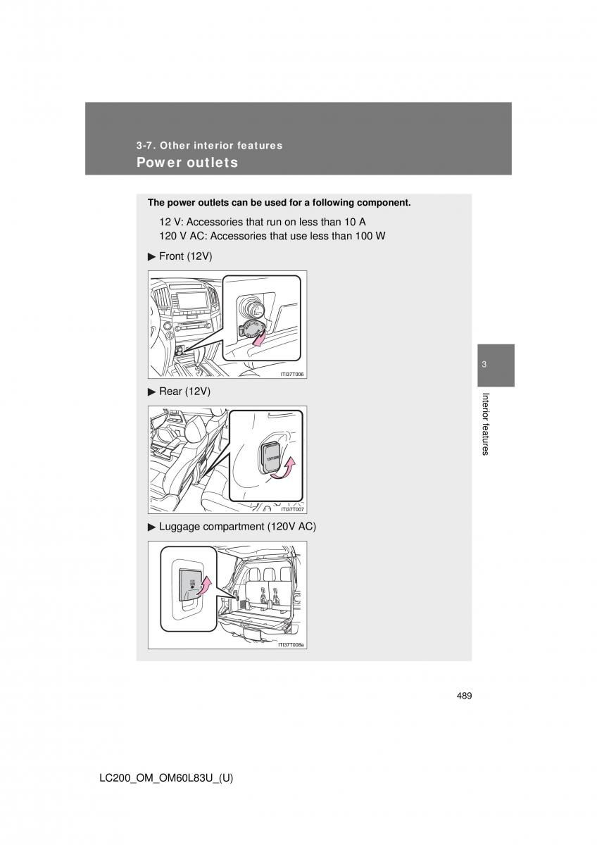 Toyota Land Cruiser J200 owners manual / page 489