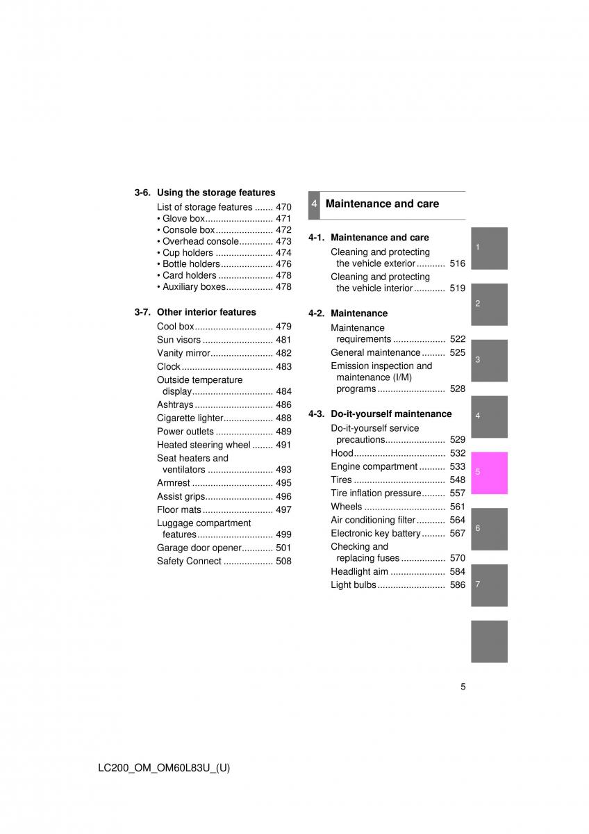 Toyota Land Cruiser J200 owners manual / page 5