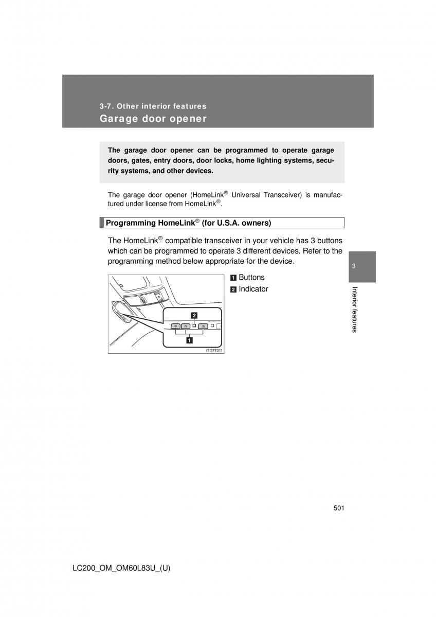 Toyota Land Cruiser J200 owners manual / page 501