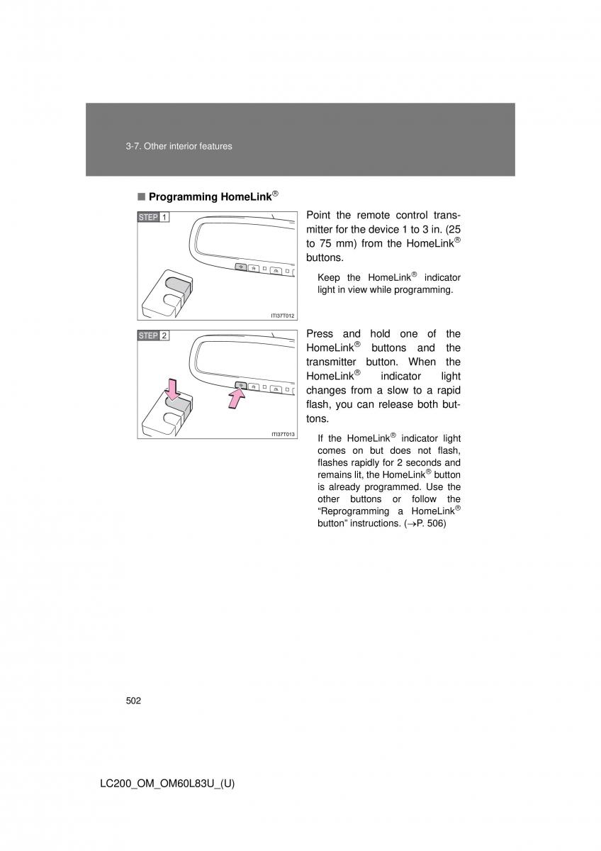 Toyota Land Cruiser J200 owners manual / page 502