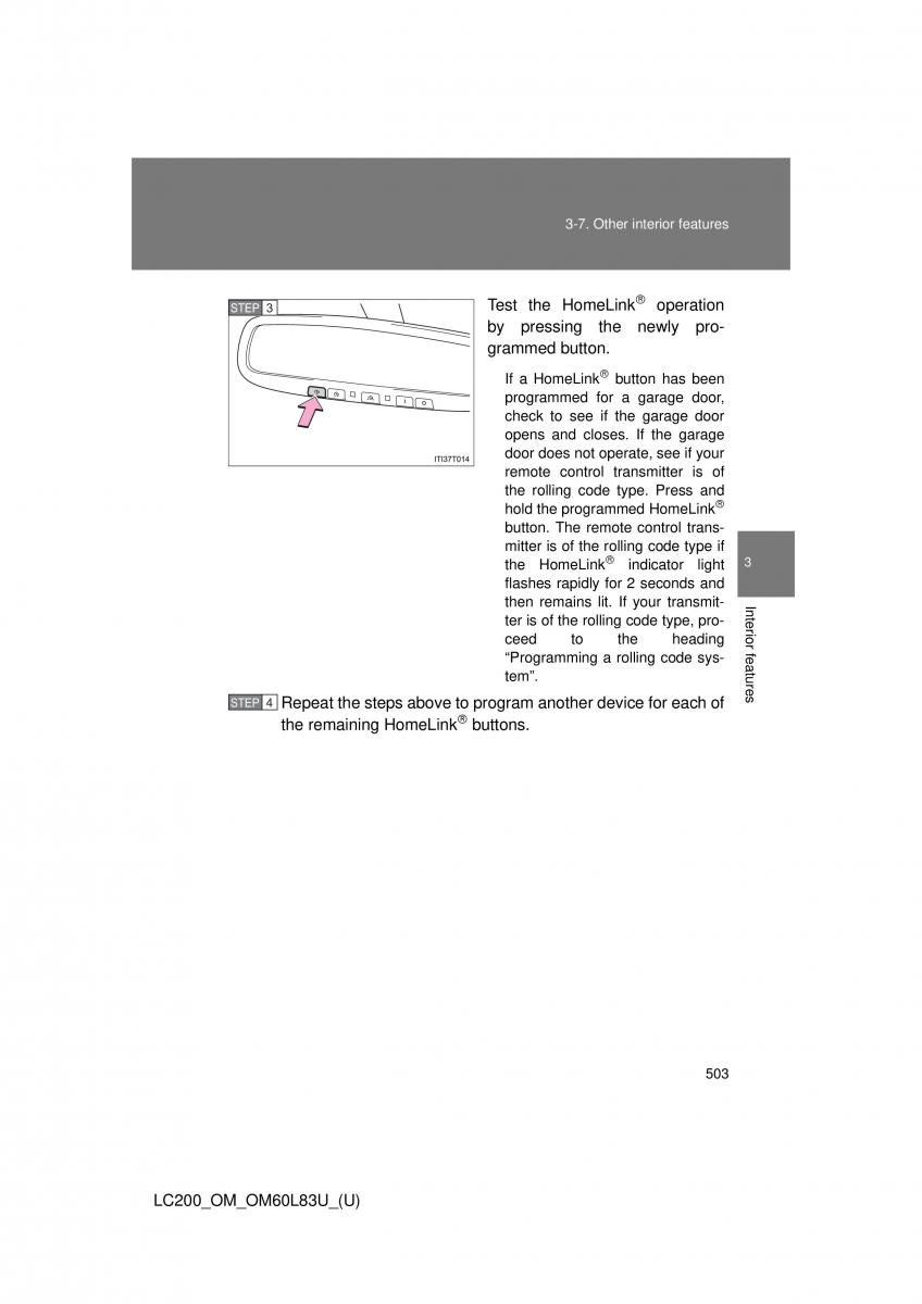 Toyota Land Cruiser J200 owners manual / page 503